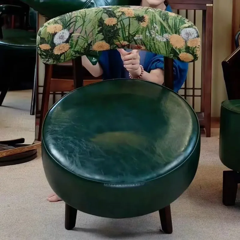 Диван-кресло из цельного дерева для гостиной, вращающееся кресло в стиле ретро, балкон, повседневное кресло со спинкой