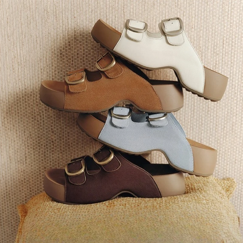 New Women's Shoes Fashion Round Head Platform Slippers for Woman Comfort Vacation Casual Shoes Designer Shoes Zapatos De Mujer