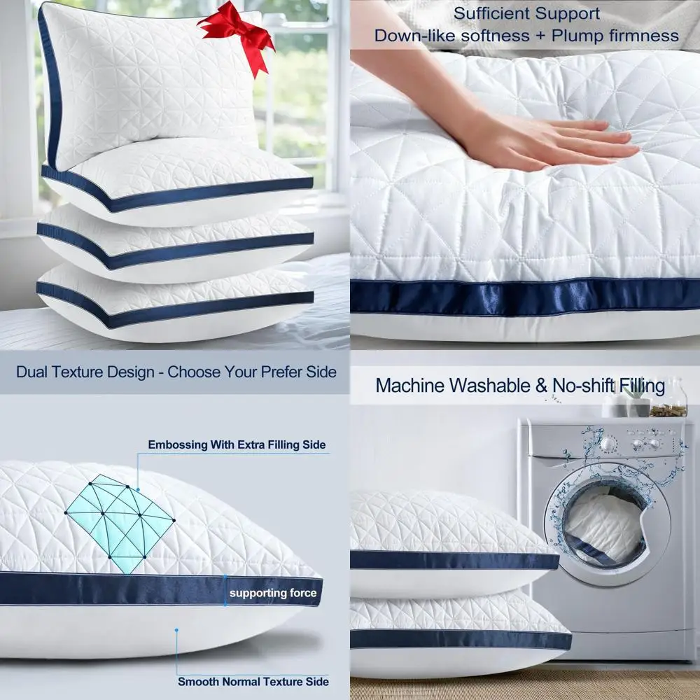 

Набор из 4 роскошных охлаждающих подушек — дышащая поддержка для всех позиций сна