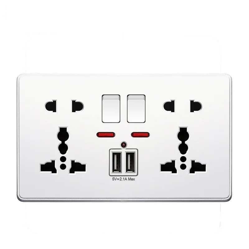 WhiteUK Malta Africa 86 146 Type PC Panel Sockets 2USB Type C Fast Charge USB Outlets Hongkong Standard Good Quality