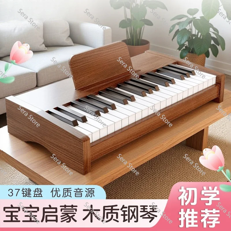 Children's 37-Key Wooden Electronic Organ | Baby Music Enlightenment Piano | Professional Birthday Gift