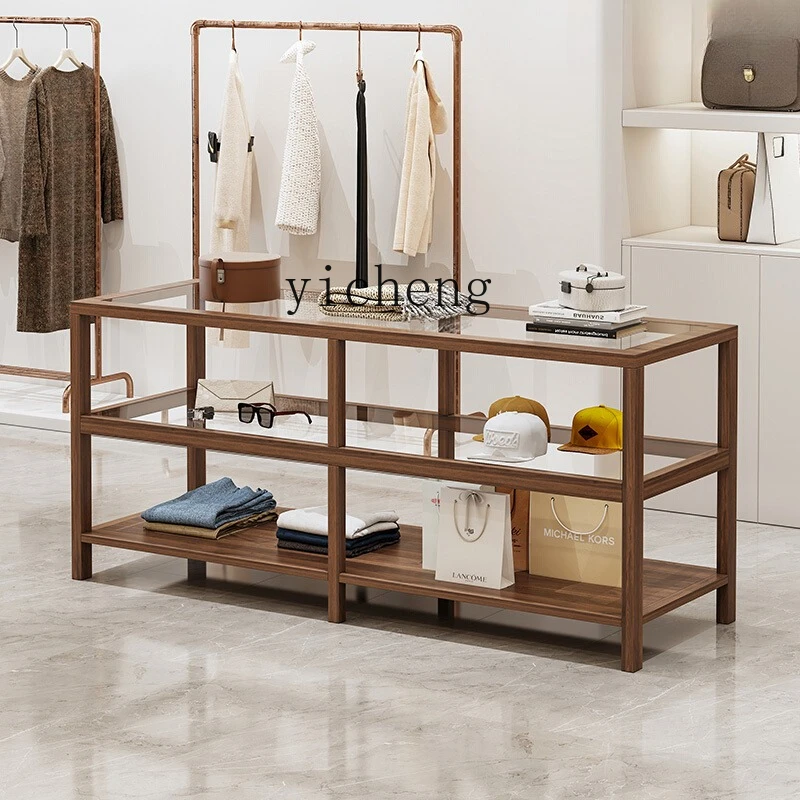 

TQQ Solid Wood Nakashimadai Glass Children's Decoration Store Jewelry Cabinet Product Display Table