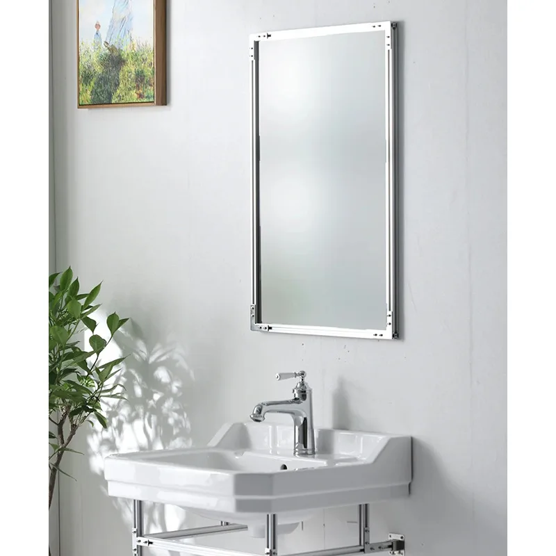 Yjq full-body mirror aluminum profile frame floor-to-ceiling against the wall high-end metal full-length  bedroom makeup mirror
