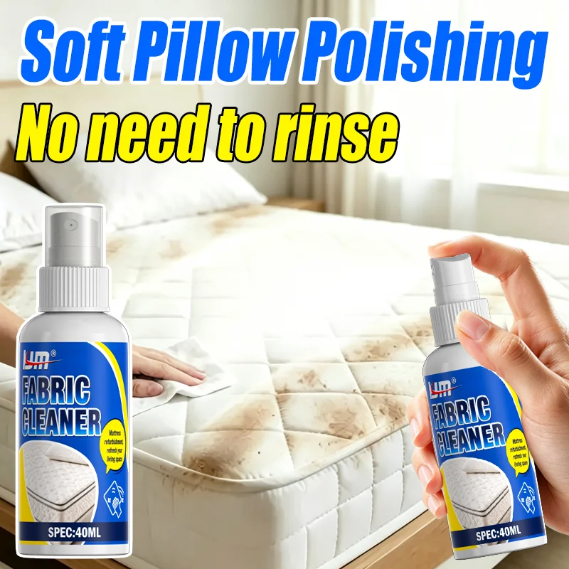 KJM Upholstery Cleaner Fabric Cleaning Spray Sofa Couch Mattress Stain Remover No Rinse Deep Cleaning Freshener 40ML
