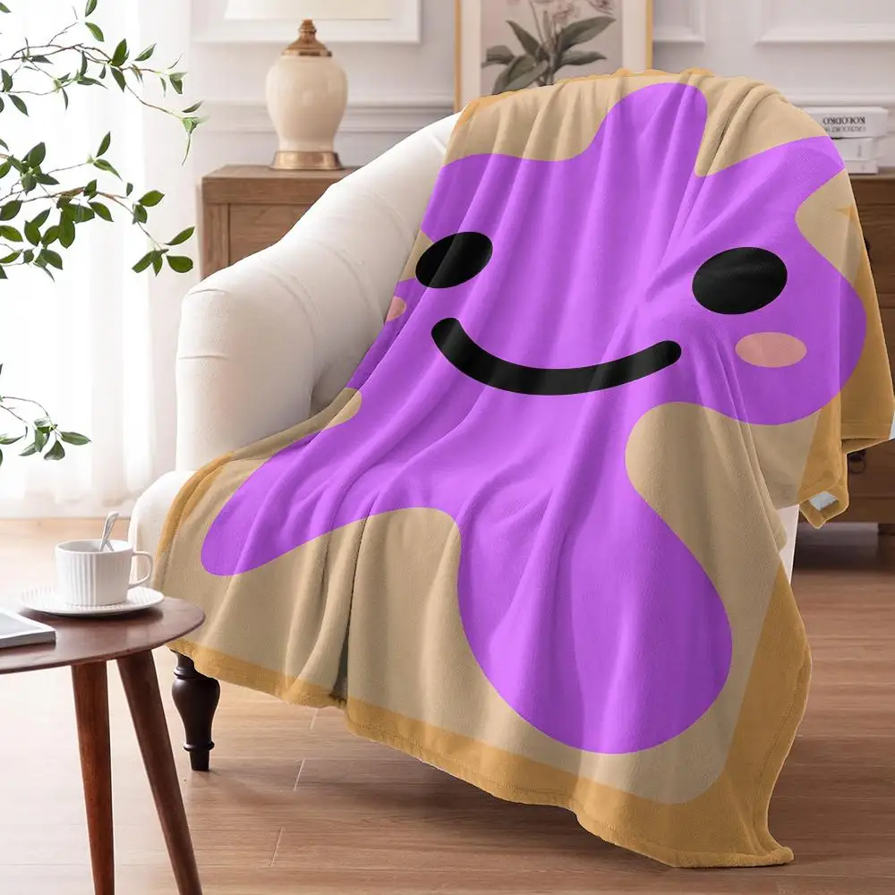 Cute Toast Cartoon Throw Soft Flannel AC Blanket Lightweight Summer Nap Throw Cozy  Blanket for Sofa Bed Travel Home