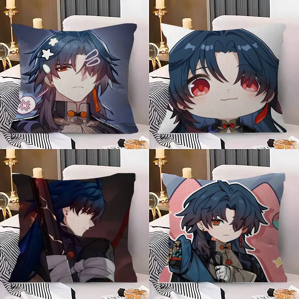 Honkai Star Rail Character Blade Cushion Cover Polyester Sofa Cushions Decorative Throw Pillows Home Decoration Pillowcover