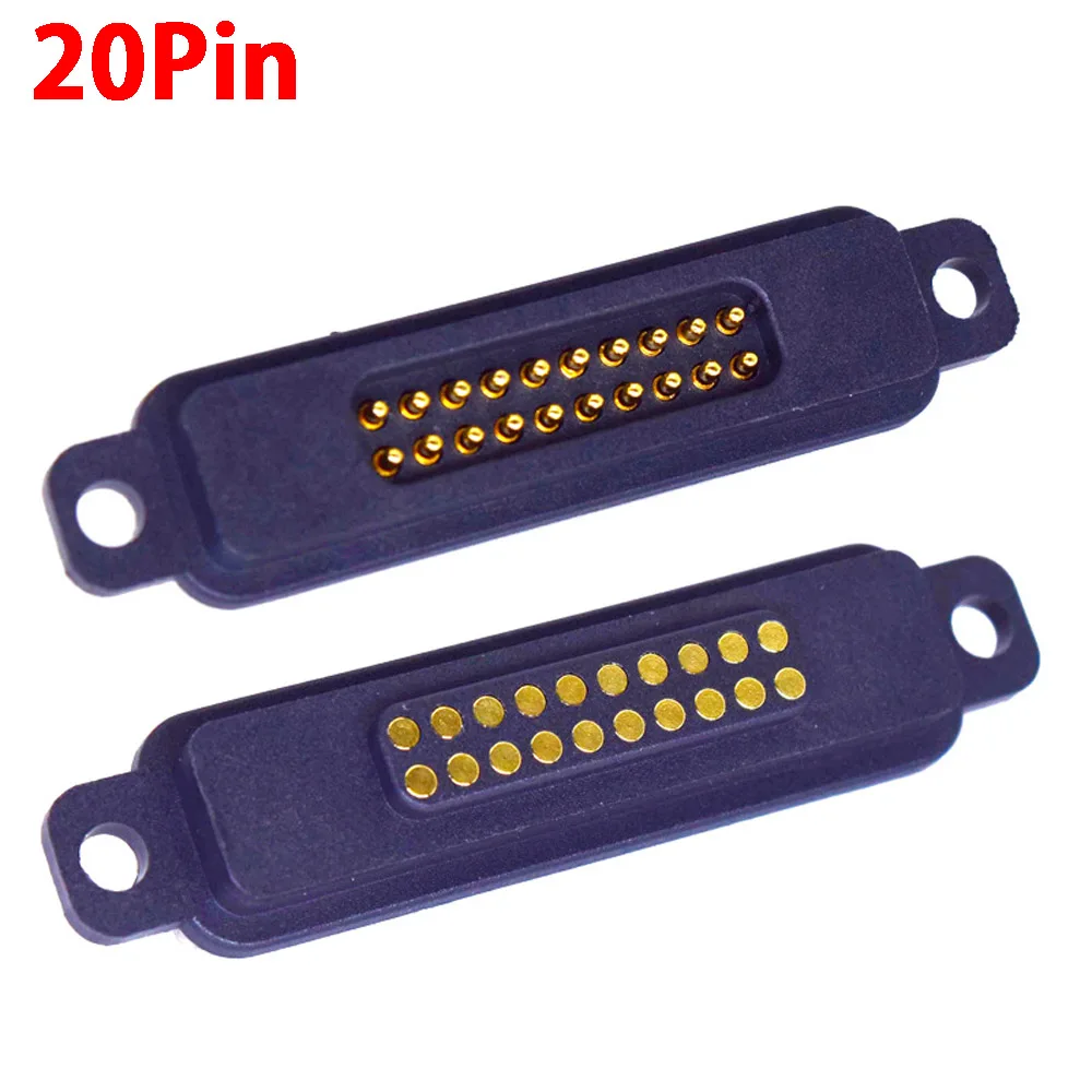 1Pair 2A DC Magnetic Pogo Pin Connector Male Female Spring Loaded DC  13P 14P 15P 16P 17P 18P 19P 20P Power Socket Straight need