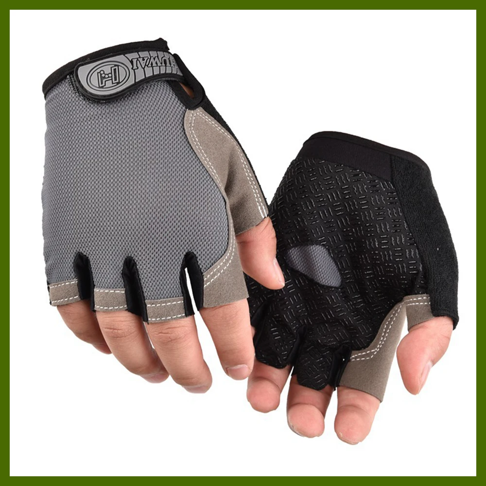 Cycling Gloves Anti Slip Shock Breathable Half Finger Gloves Fitness Gym Bodybuilding Crossfit Exercise Sports Gloves