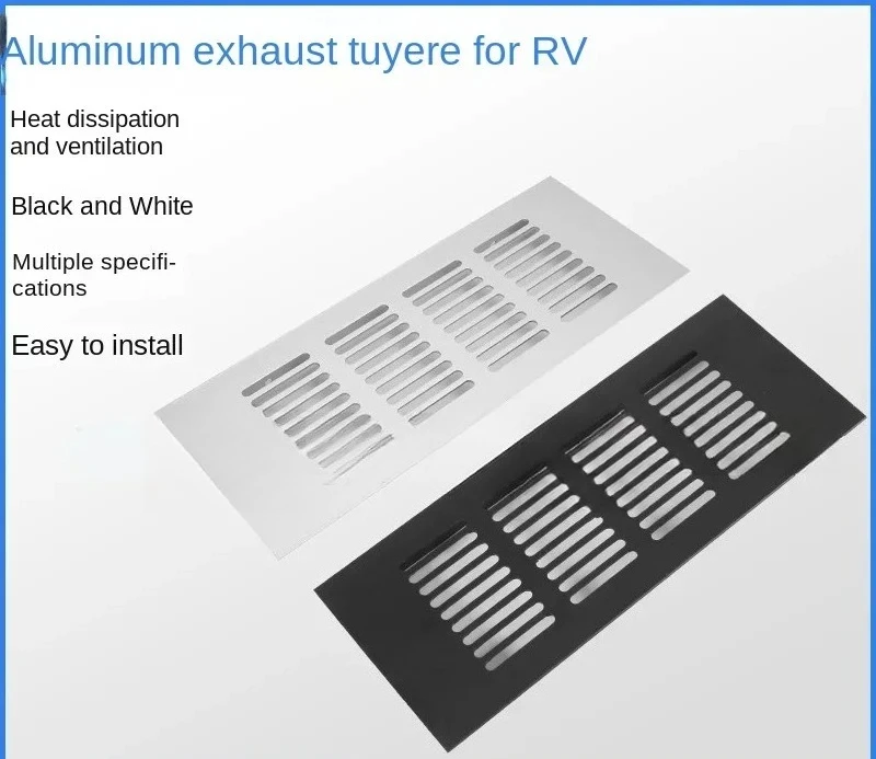 RV Furniture Aluminum Breathable Mesh Black Matte Rectangular Cabinet Heat Dissipation Net Vent Vent