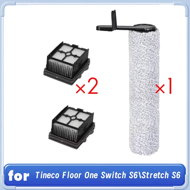 For Tineco Floor One Switch S6/Stretch S6 Roller Brush HEPA Filter Accessories Wet Dry Vacuum Cleaner Replacement Parts