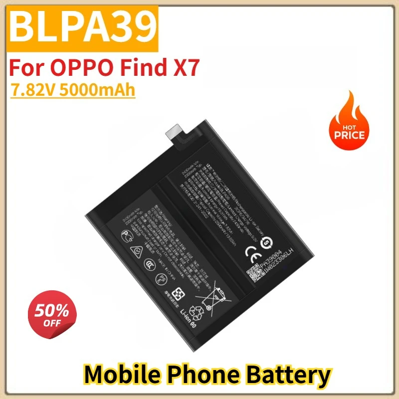 BLPA39 High Quality Phone Battery 7.82V 5000mAh For OPPO Find X7 Brand New Replacement Battery