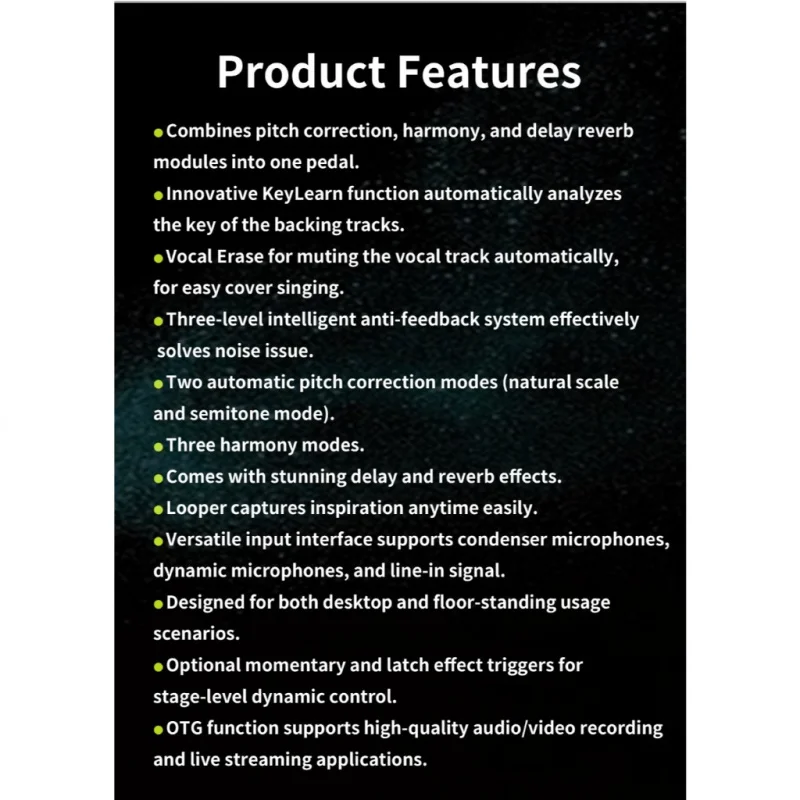 [يشمل ذلك. الضرائب] الغناء مع الغيتار الكهربائي الصوتي معالج صوتي متعدد التأثيرات VocalErase الوئام تأخير ريفيرب تأثير دواسة
