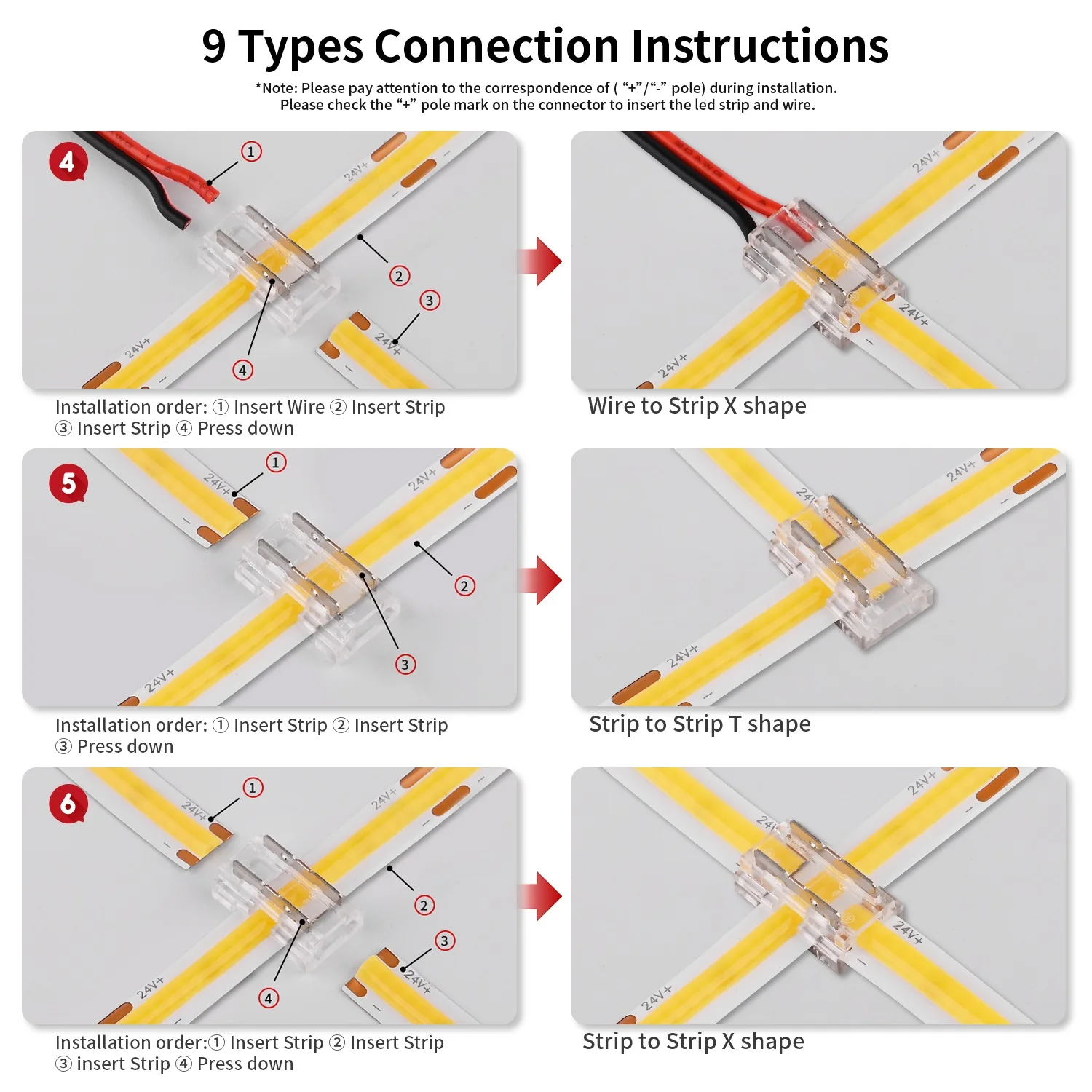 8 قطعة لحام LED موصل 9 في 1 موصلات شفافة L T X شكل DIY 15 سنتيمتر سلك ل 2pin 8 مللي متر 10 مللي متر COB LED قطاع أضواء #5