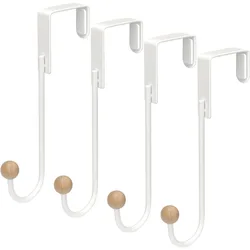 Over The Door Hooks 4 Pack Door Hanger Hooks Heavy Duty Hook Coat Rack Bathroom Kitchen Hanging Home Organization Storage Holder