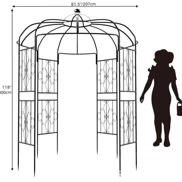 Four-door dome wrought iron arch flower climbing vine grape outdoor grass clematis climbing flower stand