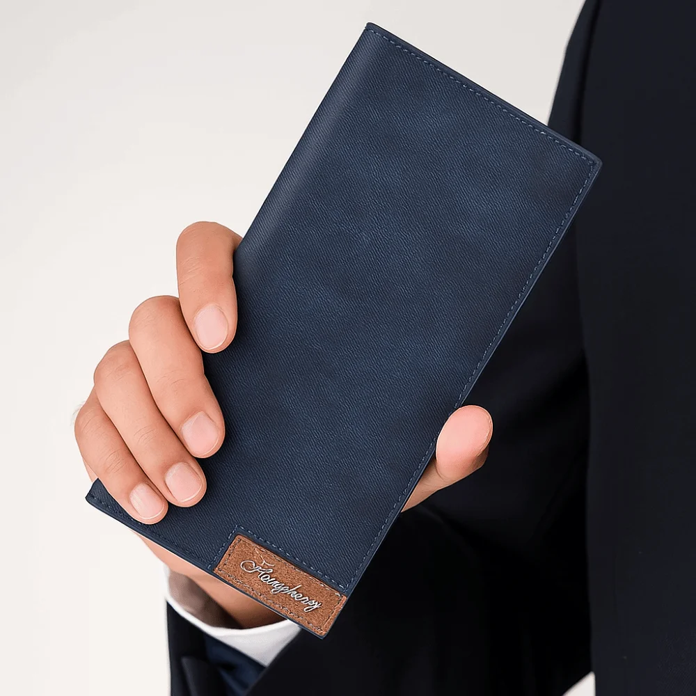 

Elegant Male Long Zipper Wallet Large Capacity Multi Card Slot Business Clutch Bag Anti Theft England Style ID Card Holder Men