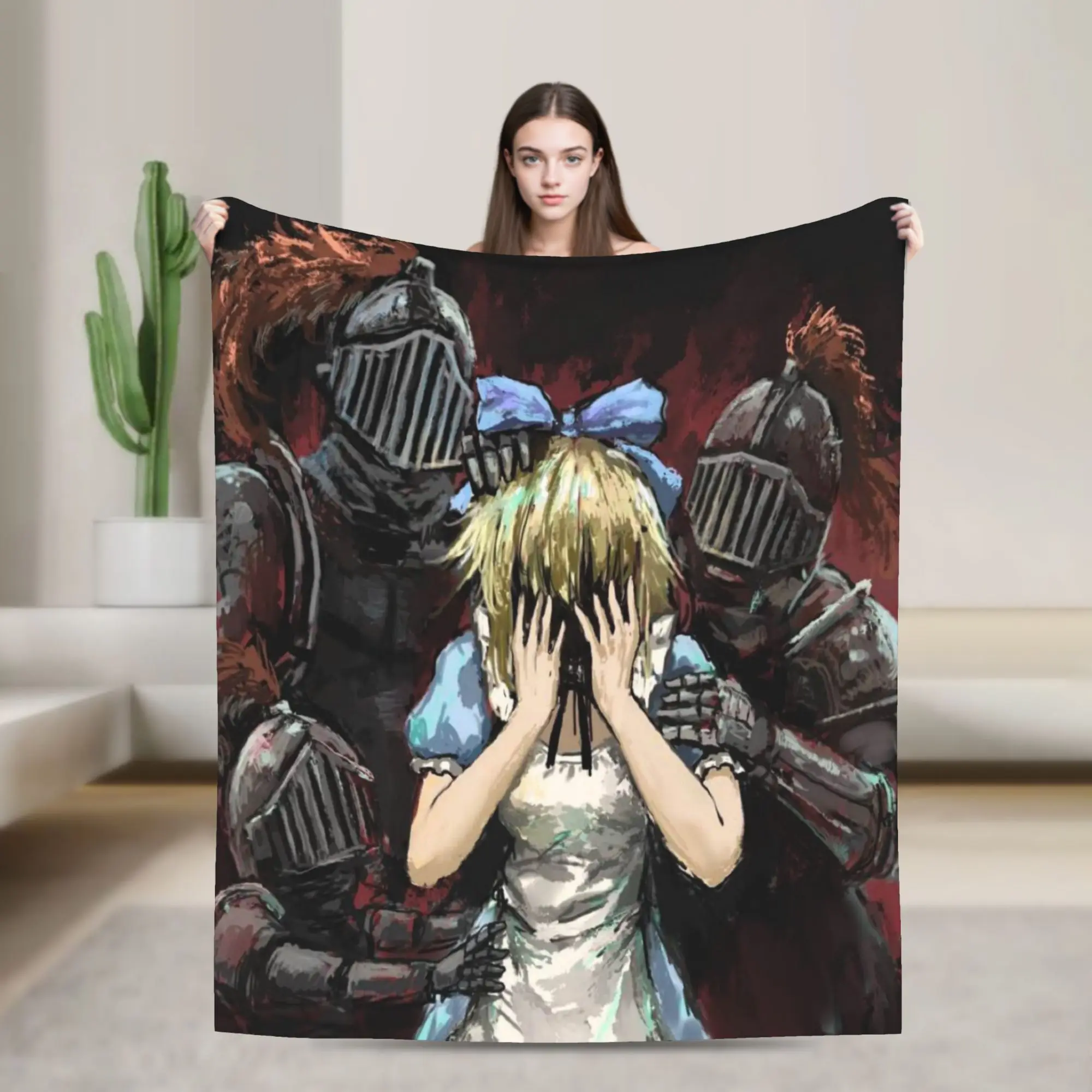 Cozy Black Souls game Blanket Stuff Sofa Decorative  Throws And Blankets Super Warm Flannel for Office