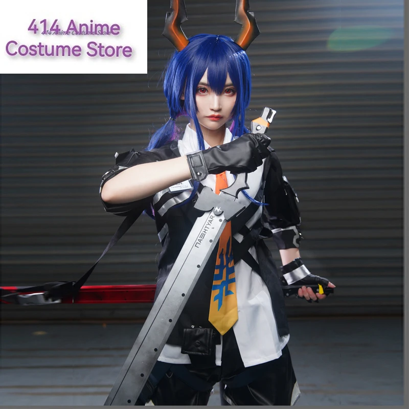 

Новая игра Arknights Chen, униформа, карнавальный костюм с угловыми костюмами на Хэллоуин для женщин, бесплатная доставка