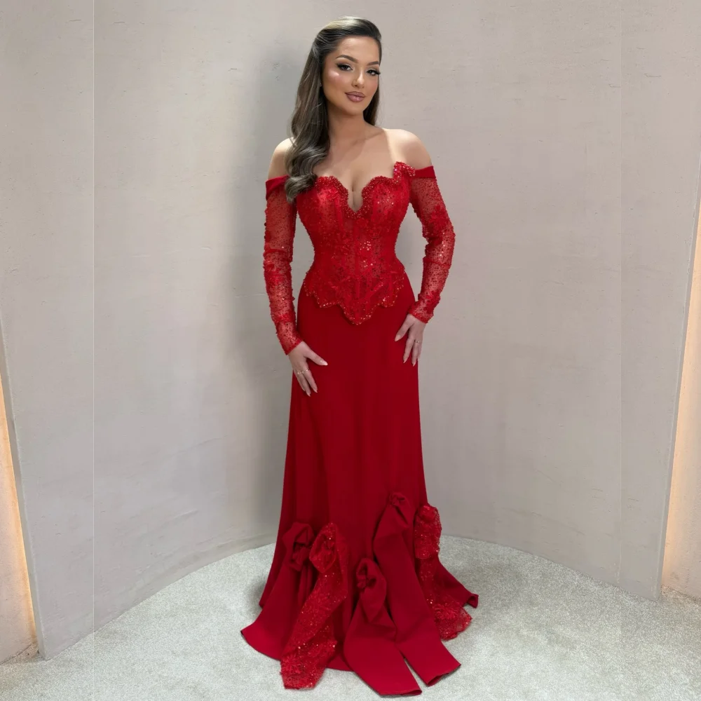Customized Glitter Luxury Evening Dress Collection Off-the-shoulder Long Dresses Bespoke Occasion Elegant Party High Quality