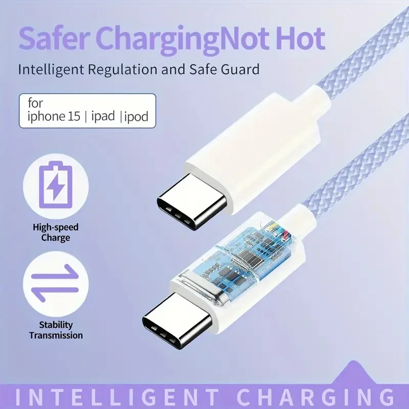 60w pd usb tipo c para tipo c cabo de dados para iphone 15 xiaomi poco carregamento rápido cabos usb c tipo-c cabo de carregador rápido fio