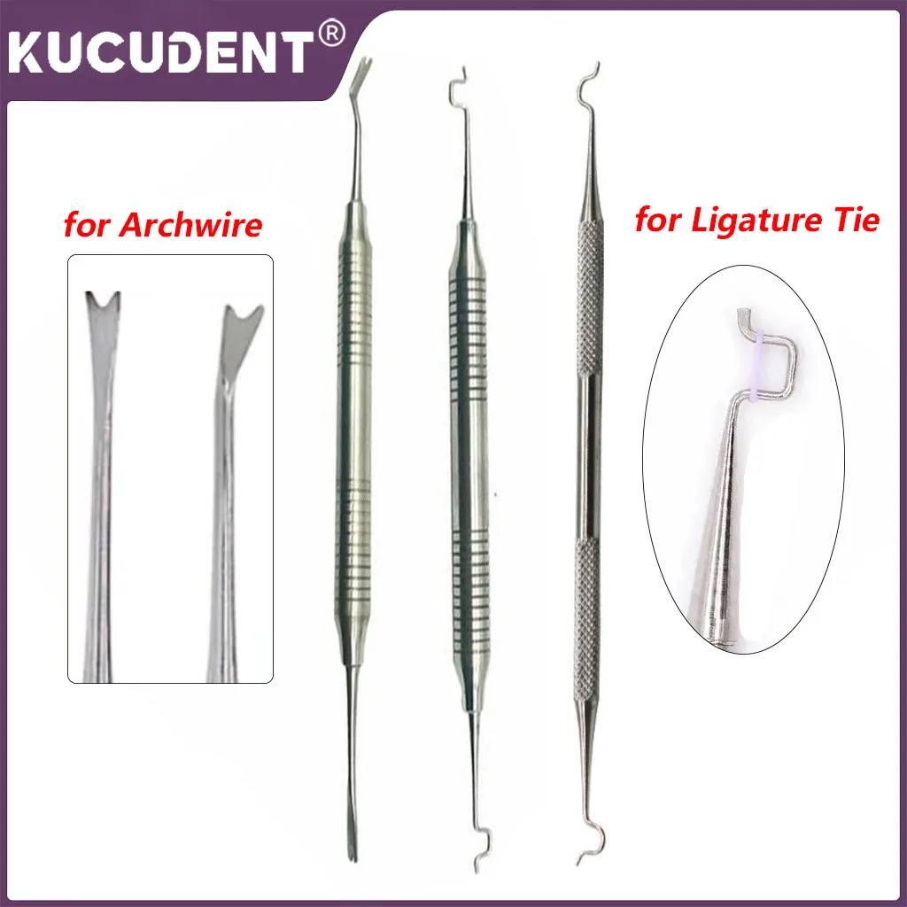 Dental Orthodontic Elastic Ligature Tie Placer Tool Archwire Placement Twirl-On Ligature Ring Placing Applicator Dentist Tool