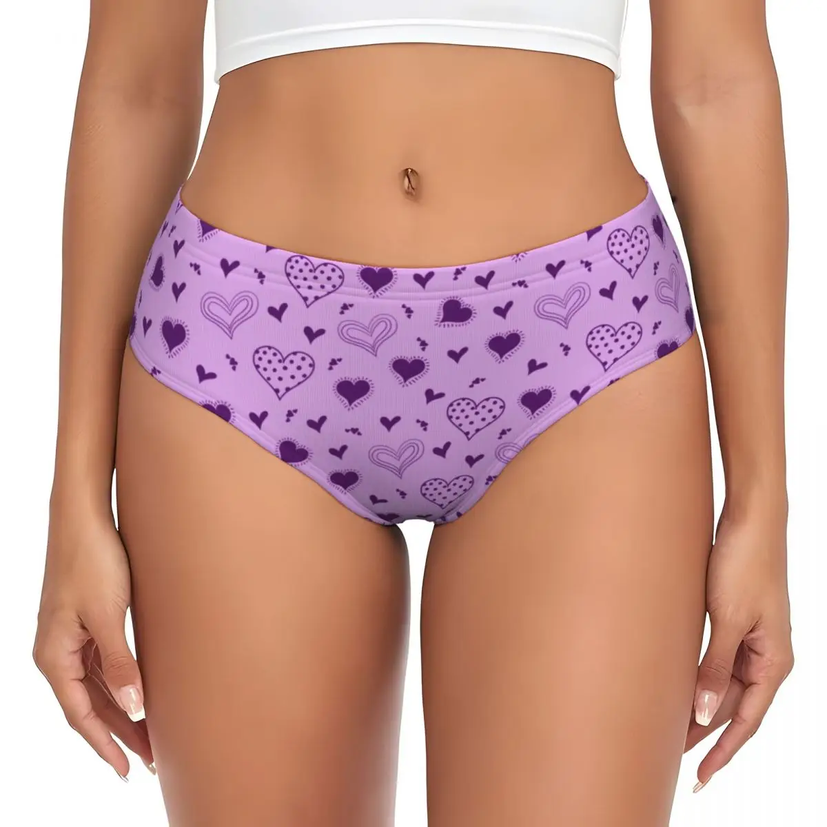 Custom Women's Funny Yes Daddy Hearts Brief Panties Female Breathable Lovely Underwear Underpants