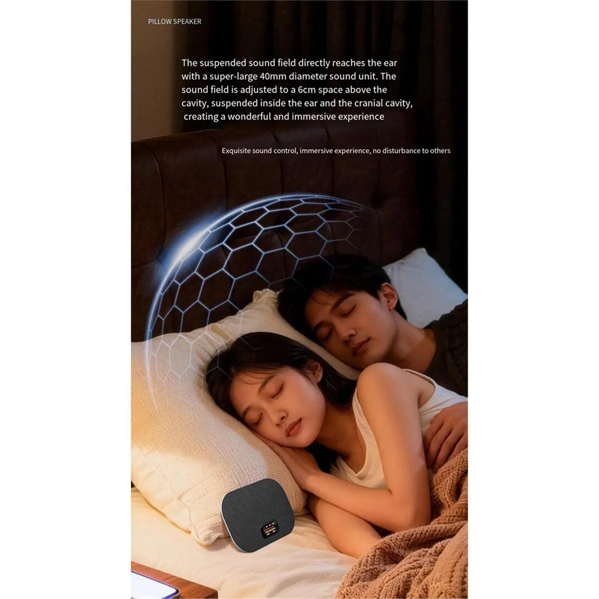 Wireless Bluetooth Noise Sleep Speaker Digital Display Under Pillow Sound Disc Rechargeable Gift for Relaxation A
