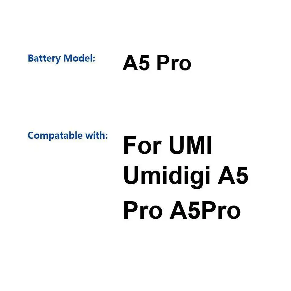 Стабильный аккумулятор для мобильного телефона Umidigi Umi A5 Pro A5pro 4150 мАч Стабильный аккумулятор для мобильного телефона Umidigi Umi A5 Pro A5pro 4150 мАч