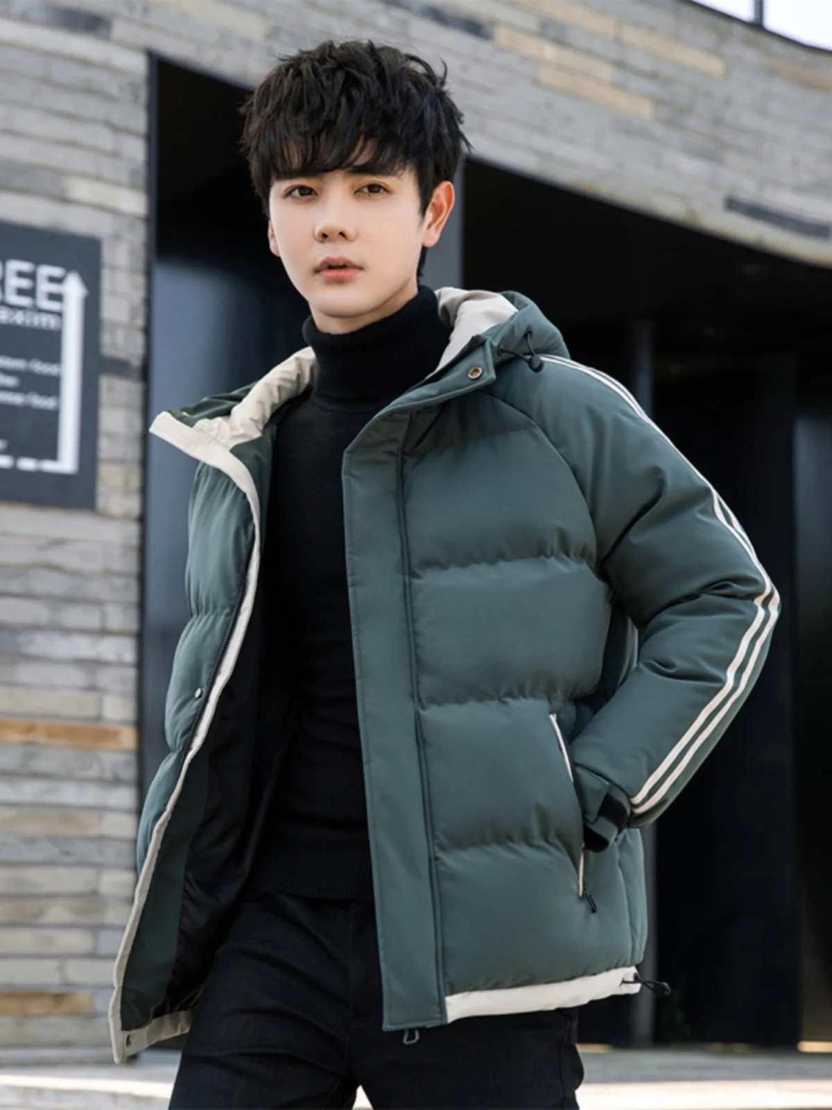 Abrigo acolchado cálido de invierno Jaet de algodón grueso para hombre, duradero, a prueba de frío, mezcla de algodón, listo para viajar