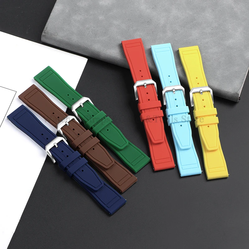 Silicone Watch Strap for IWC for PILOT for PORTUGIESER for PORTOFINO Quick Release Bracelet 20mm 21mm 22mm Rubber Men Sport Belt