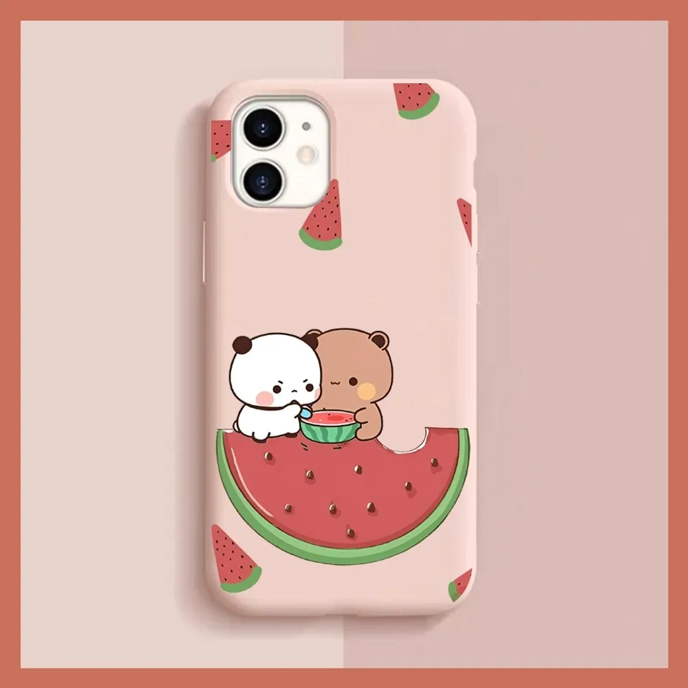 BuBu DuDu Cartoon Phone Case for iPhone 14 11 12 13 Mini Pro Xs Max 8 7 6 6S Plus X XR Solid Candy Color Case