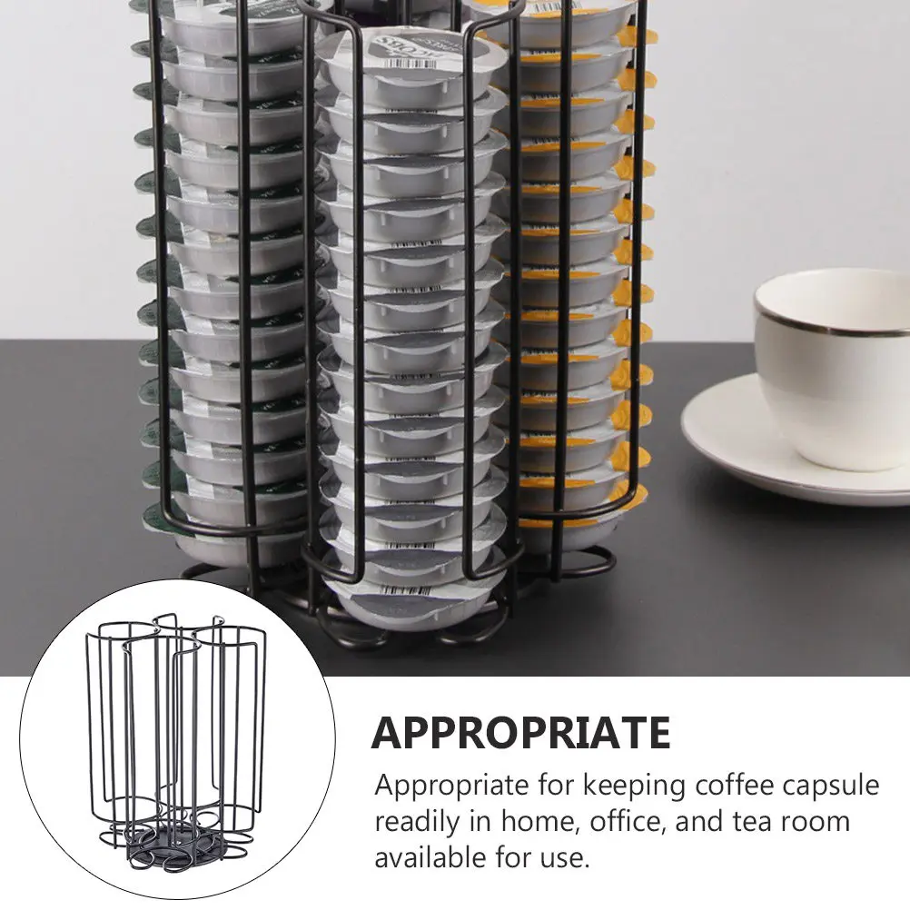 1Pcs Coffee Capsule Rack Rotating Slim Storage Shelf Large Capacity Organizer Coffee Holder Desktop Home Office Storage