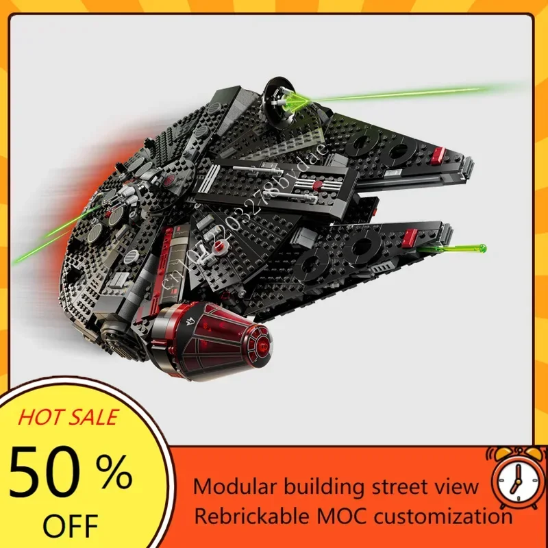 

1579 шт., модульная головоломка Dark Falcon MOC на заказ, креативная модель с видом на улицу, архитектурная модель, сделай сам, сборка, развивающая игрушка в подарок