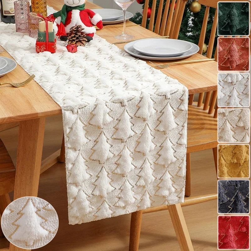 

New Thicken Christmas Table Runner SolidColor Durable Dining TableCover for Office Conference Holiday Party Decor camino De Mesa