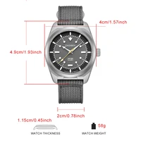 CADISEN TI-7 Autodyne Titanium Automatic Mechanical Watch Man Canvas Wristwatch MIYOTA 8215 Watches USA Warehouse Delivery photo 8