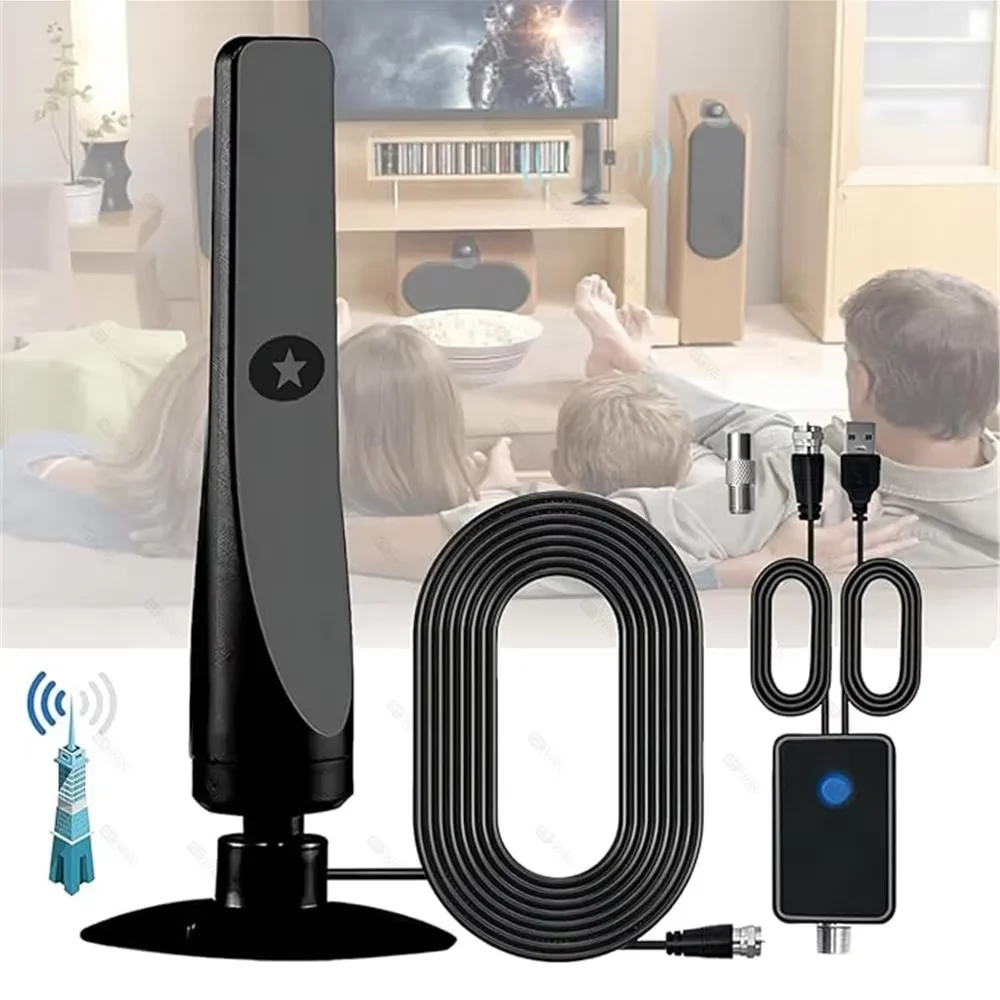 HD Digital TV Antenna Indoor Amplified dab antenna 200 Miles Ultra HDTV With Amplifier VHF/UHF Quick Response Outdoor Aerial Set