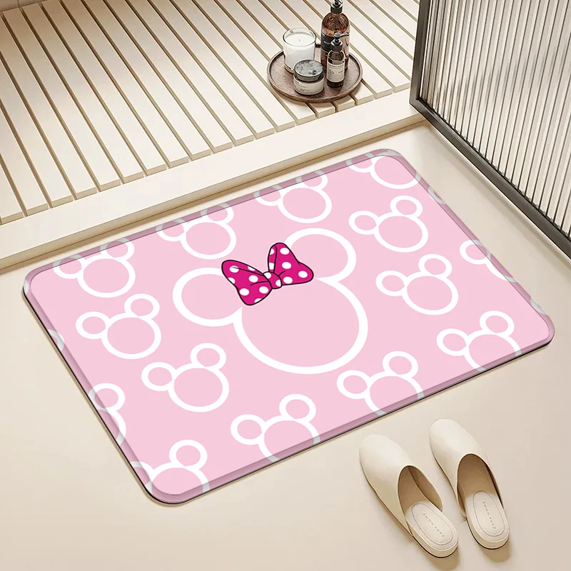 

Disney Minnie Mouse Bow Door Mat Non-Slip Soft Floor Rug for Home Bathroom Kitchen Living Room Decor