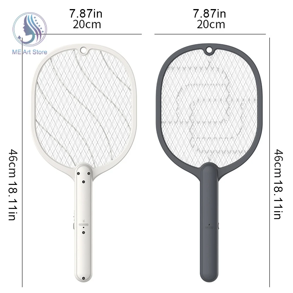 2-in-1 Electric Insect Racket Swatter Zapper USB Rechargeable Summer Mosquito Swatter Kill Fly Bug Zapper Killer