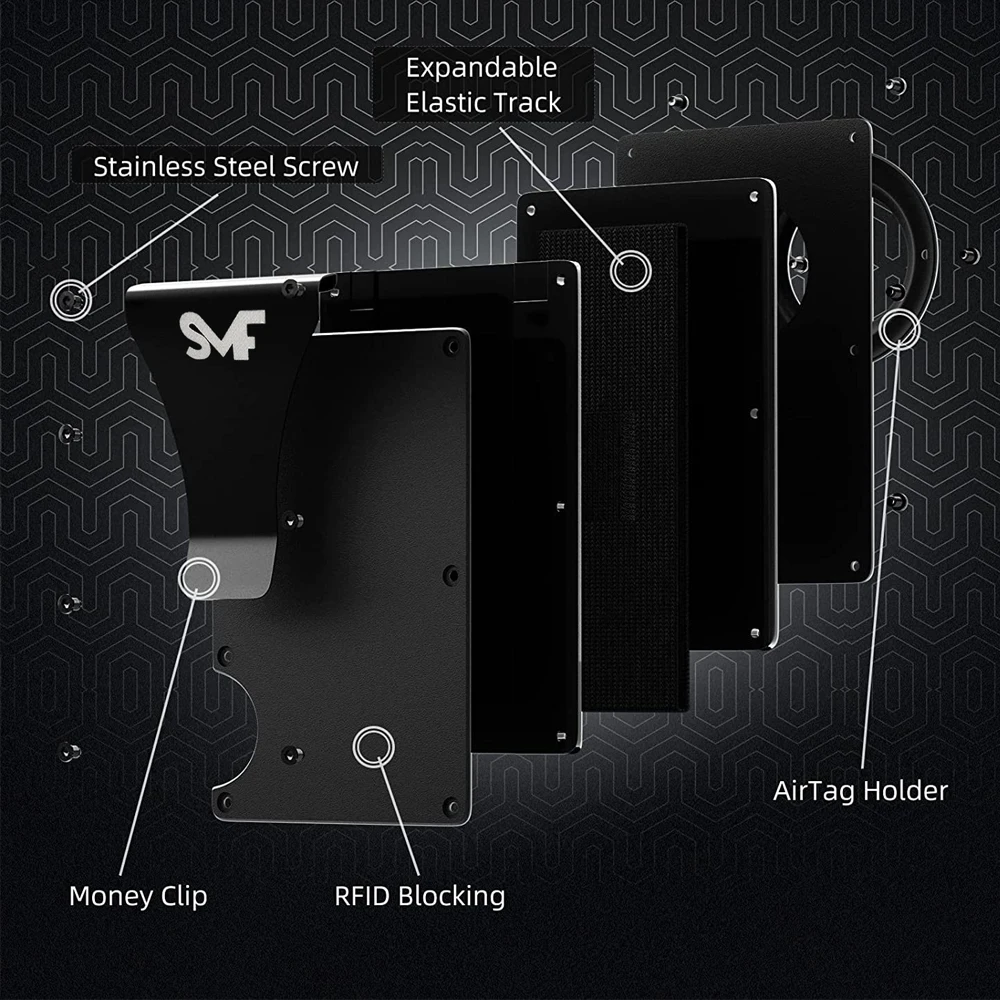 남성용 스마트 미니멀리스트 금속 머니 클립, 에어태그 신용카드 홀더 커버, 슬림 지갑, 은행 RFID 케이스