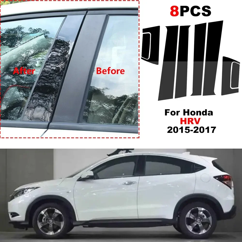 

8Pcs Car Door Trim Pillar Posts Cover for Honda HRV 2016-2017 2018 2019 2020 Kits Stickers Center BC column stickers