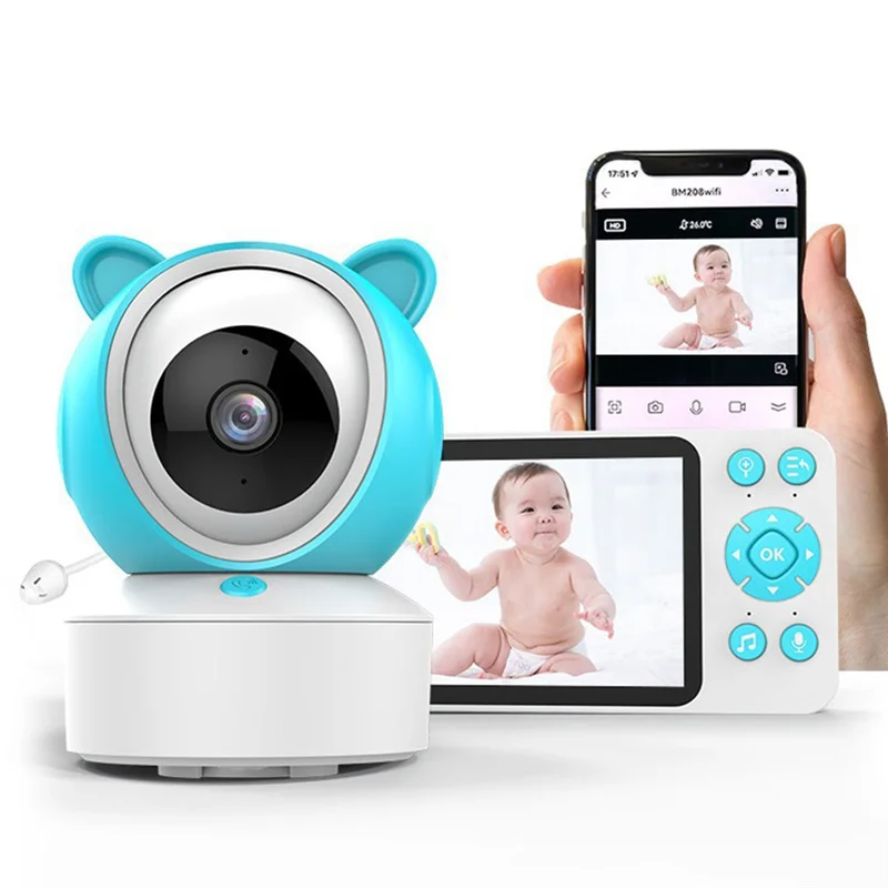 ABSQ-Tuya Remote Control Indoor Surveillance Camera 5-Inch IPS HD Screen Display Baby Monitor Two-Way Intercom For Babies