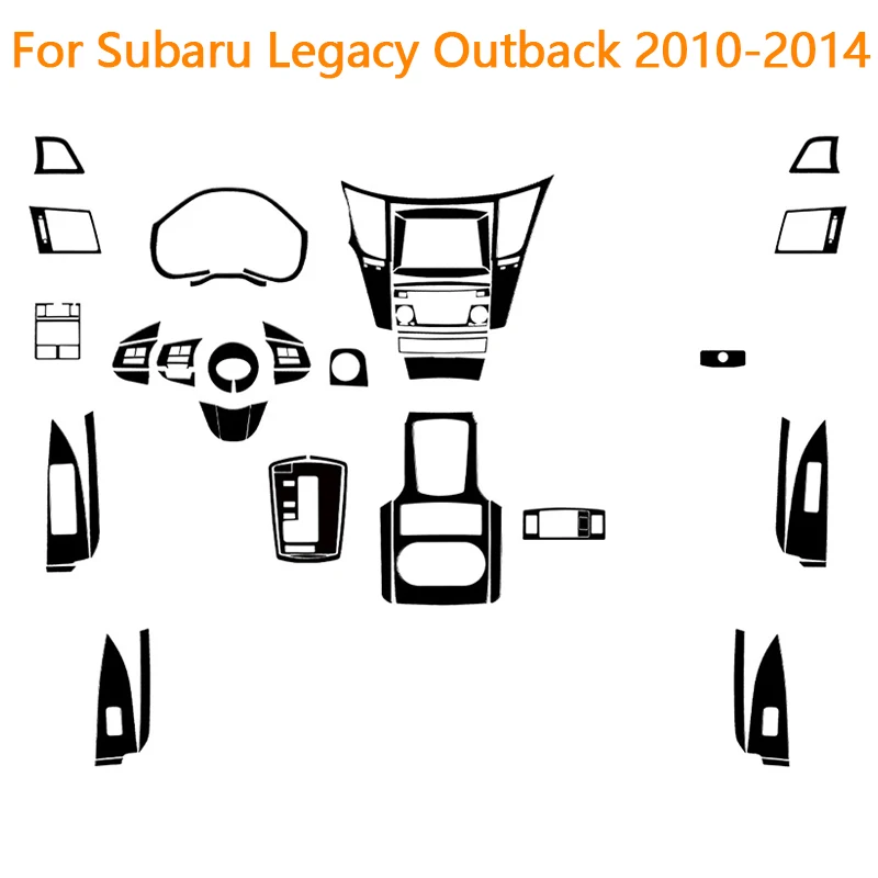 ABS Piano Black Various Parts Decorative Stickers For Subaru Legacy Outback 2010-2014 Car Interior Decorative Accessories