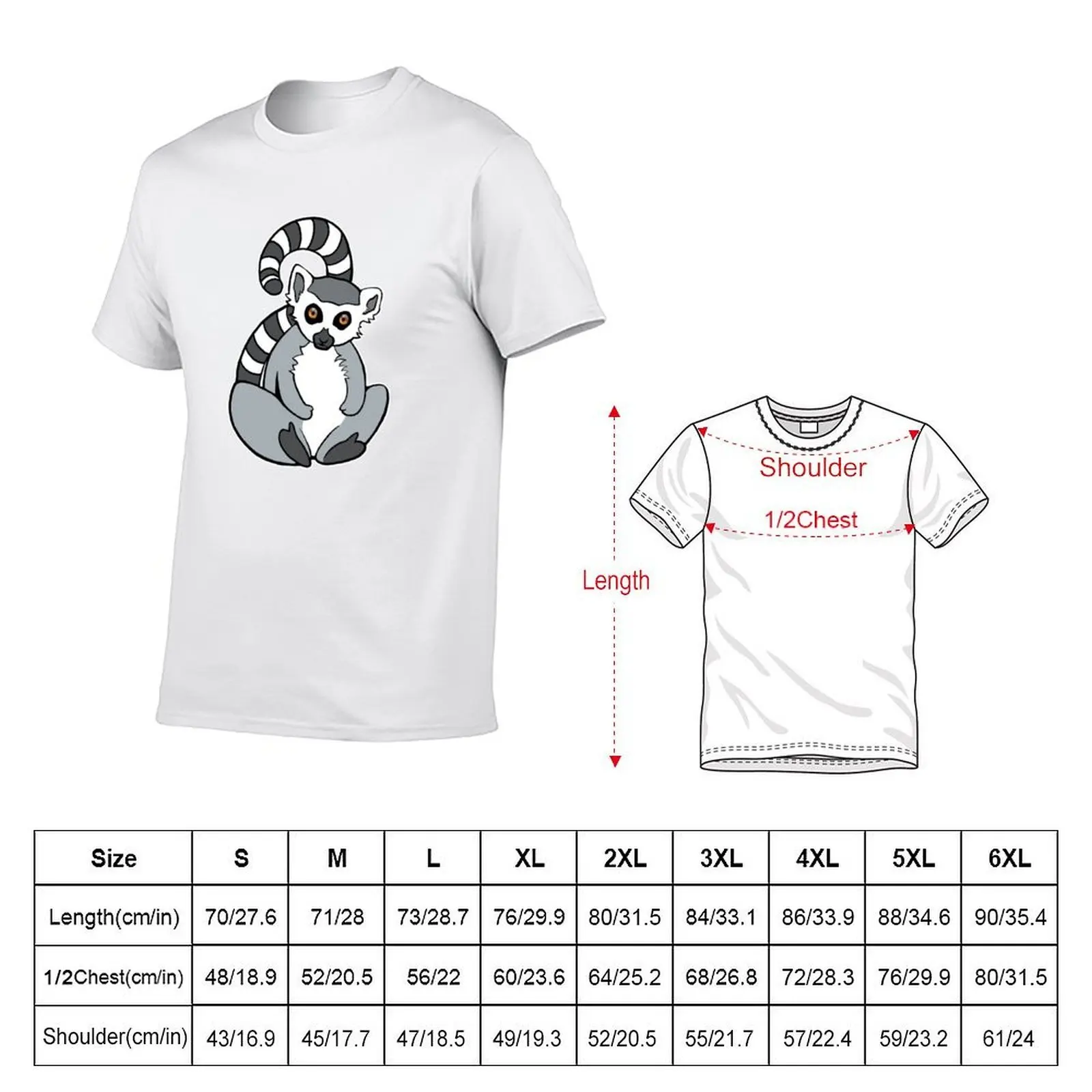 Sitting Ring-Tailed Lemur T-Shirt t shirt men 100% cotton luxury brand man t shirt graphic T-Shirt