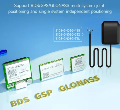 BDS/GPS/GLONASS GNSS 포지셔닝 모듈 AT6558R RS485 RS232 TTL CDSENET E108-GN03 저전력 IP67 방수 LNA 세라믹 안테나