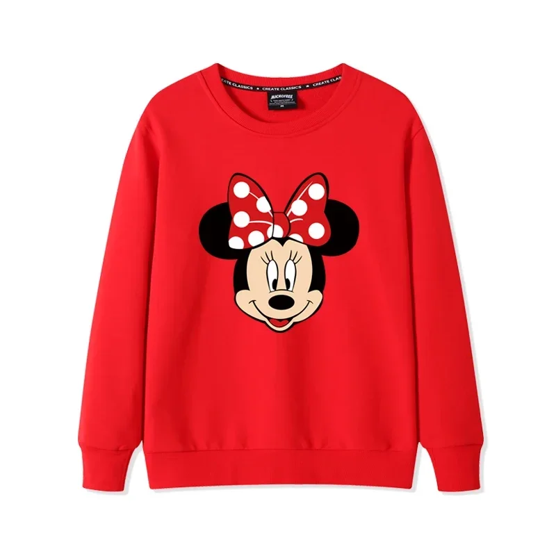 لطيف الكرتون صديقة أعلى كلية ميكي ماوس ميني طباعة الأسود طاقم الرقبة سترة الإناث المد Ins النسخة الكورية بلوزة فضفاضة