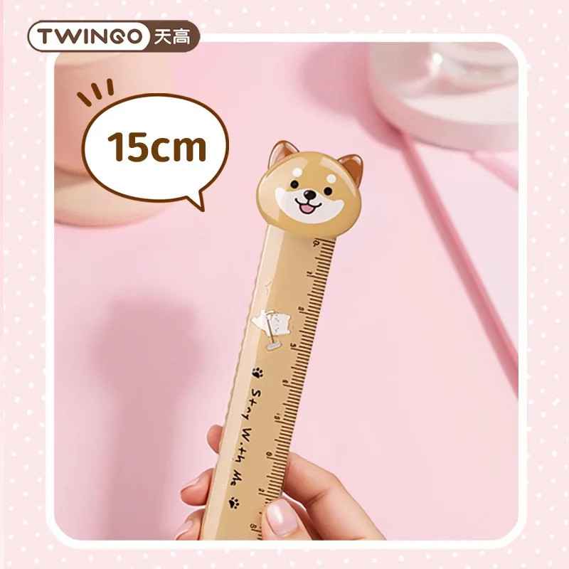 Kawaii اللوازم المكتبية المدرسية مخطط الملحقات جائزة الطالب أدوات الرسم لطيف القط الكلب البلاستيك مساطر مستقيمة