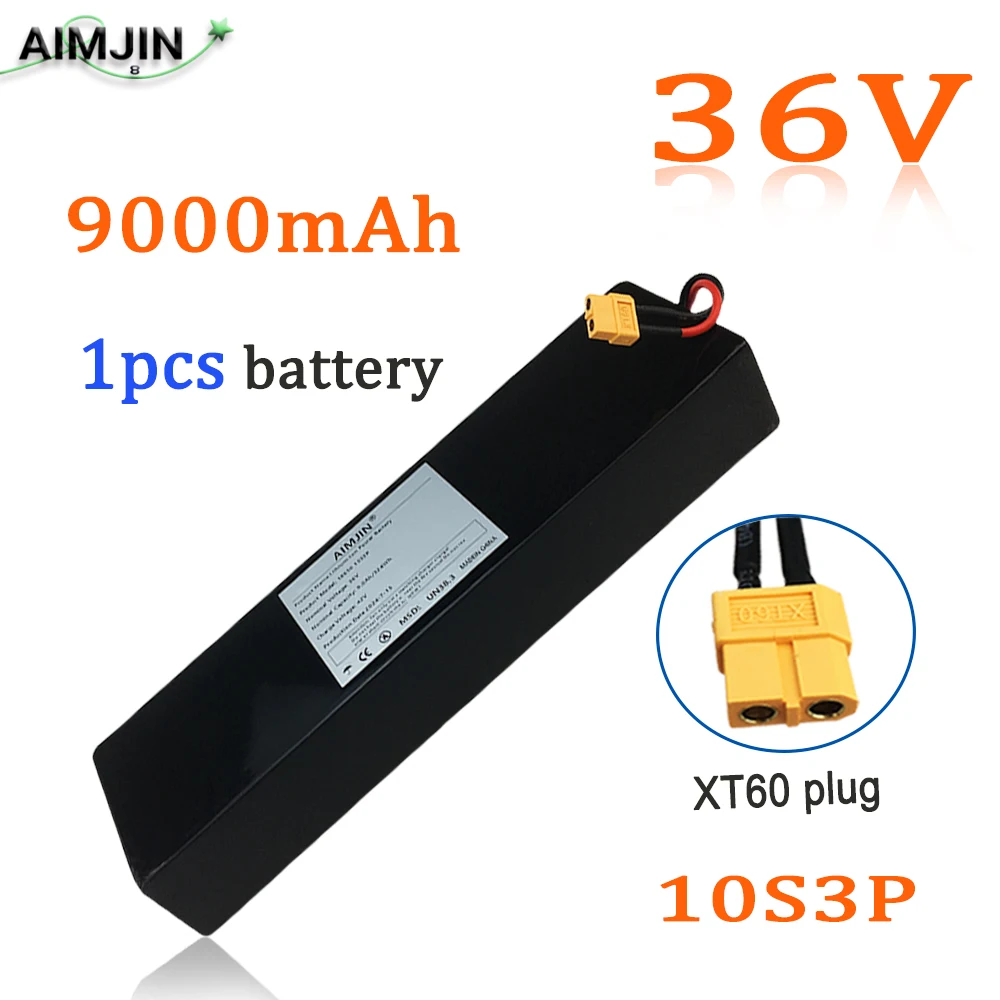 36V 10S3P 9000mAh For Kugoo S1, S2, S3 Scooters 18650 Rechargeable Li-ion Battery pack 500W,Built-in BMS with charger