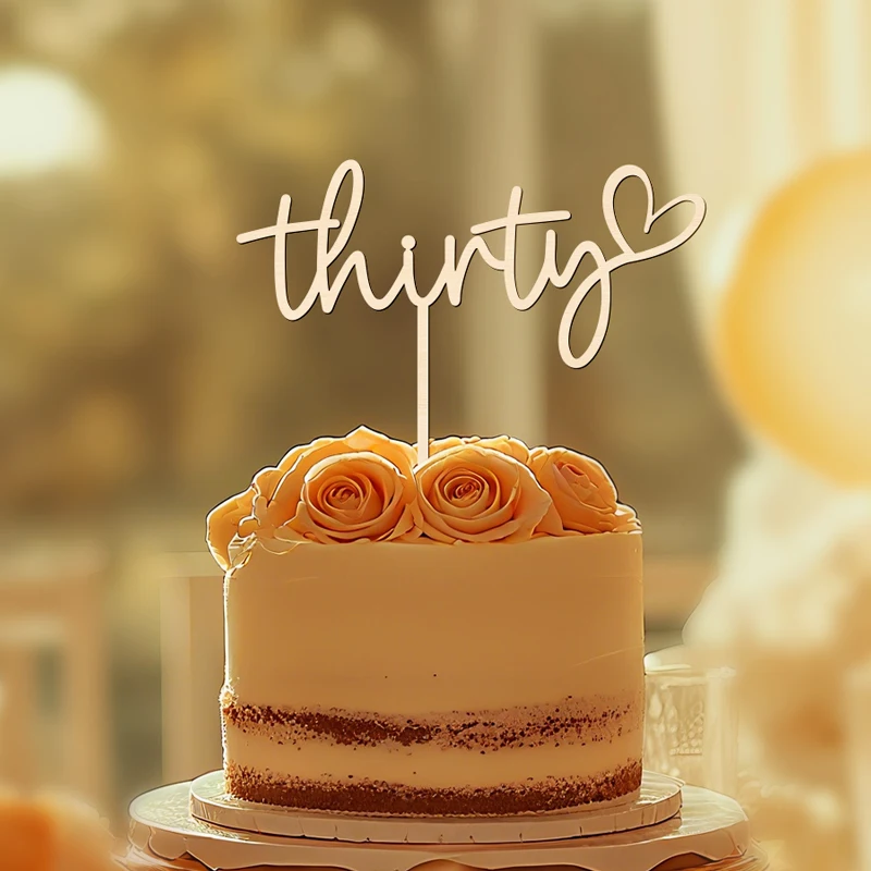 YOMDID Thirty Cake Topper 30th Birthday Cake Topper 30th Anniversary Party Dekorationen Prost auf 30 Jahre alt Kuchendekoration – Detail 10