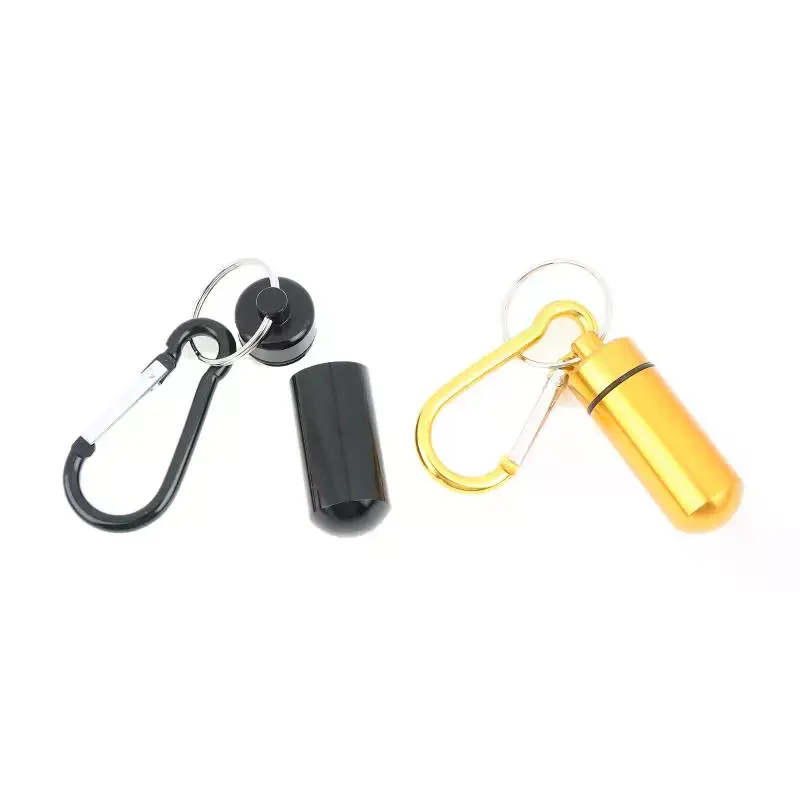 Mini Waterproof Portable Aluminum Pill Box Cases Container Organizer Storage For Vitamin Fish Oils Keychain Earplug
