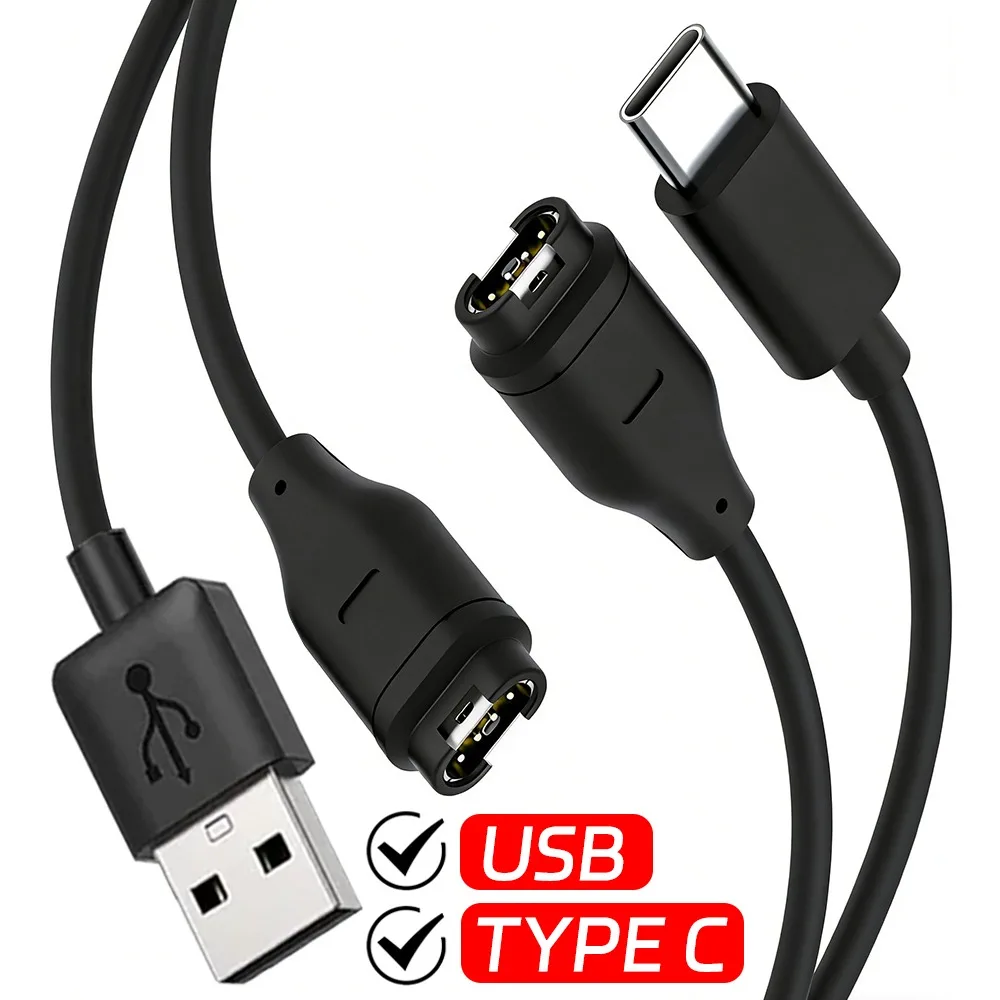 

USB Type C Watch Charger Cable for Garmin Fenix 5X 6S PRO 7 8 Universal Smart Watch USB-A Type-C Data Cord Fast Charging Wire